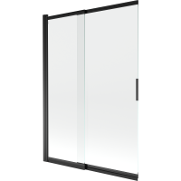 Vanová zástěna s posuvnými dveřmi MEXEN FOX 120x150 cm - černá - čiré sklo, 891-120-002-70-00