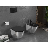 Závěsný bidet MEXEN LENA 48 cm - černý/stříbrný, 35224874