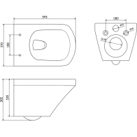 Závěsné WC MEXEN VITO RIMLESS - bílé + Duroplast sedátko slim, 30174000