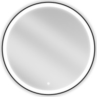 Kulaté zrcadlo MEXEN ESSO 80 cm s černým okrajem - s LED podsvícením a vyhříváním, 9825-080-080-611-70