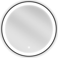 Kulaté zrcadlo MEXEN E O 60 cm s černým okrajem - s LED podsvícením a vyhříváním, 9825-060-060-611-70