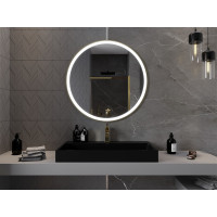 Kulaté zrcadlo MEXEN ESSO 90 cm se zlatým okrajem - s LED podsvícením a vyhříváním, 9825-090-090-611-50