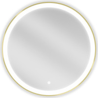 Kulaté zrcadlo MEXEN ESSO 70 cm se zlatým okrajem - s LED podsvícením a vyhříváním, 9825-070-070-611-50