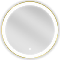 Kulaté zrcadlo MEXEN E O 60 cm se zlatým okrajem - s LED podsvícením a vyhříváním, 9825-060-060-611-50