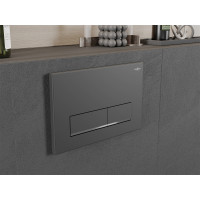 Ovládací tlačítko splachovadla - gun grey - dvojčinné - plastové - typ 12, 601266
