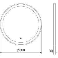 Kulaté zrcadlo MEXEN E O 60 cm se zlatým okrajem - s LED podsvícením a vyhříváním, 9825-060-060-611-50