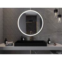 Kulaté zrcadlo MEXEN ESSO 100 cm se zlatým okrajem - s LED podsvícením a vyhříváním, 9825-100-100-611-50