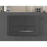 Ovládací tlačítko splachovadla - gun grey - dvojčinné - plastové - typ 12, 601266