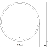 Kulaté zrcadlo MEXEN E O 100 cm se zlatým okrajem - s LED podsvícením a vyhříváním, 9825-100-100-611-50