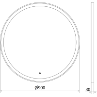 Kulaté zrcadlo MEXEN E O 90 cm se zlatým okrajem - s LED podsvícením a vyhříváním, 9825-090-090-611-50