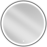 Kulaté zrcadlo MEXEN ESSO 90 cm s černým okrajem - s LED podsvícením a vyhříváním, 9825-090-090-611-70