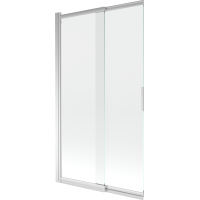 Vanová zástěna s posuvnými dveřmi MEXEN FOX 100x150 cm - chromová - čiré sklo, 891-100-002-01-00
