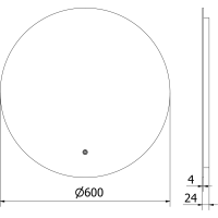 Kulaté zrcadlo MEXEN ERG 60 cm - s LED podsvícením a vyhříváním, 9823-060-060-611-00