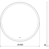 Kulaté zrcadlo MEXEN ESSO 100 cm s černým okrajem - s LED podsvícením a vyhříváním, 9825-100-100-611-70