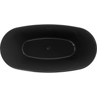 Volně stojící akrylátová vana MEXEN ERIS 170x85 cm - černá - černá výpusť, 53441708570-B