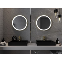 Kulaté zrcadlo MEXEN ESSO 60 cm se zlatým okrajem - s LED podsvícením a vyhříváním, 9825-060-060-611-50
