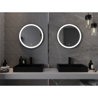 Kulaté zrcadlo MEXEN ESSO 60 cm s černým okrajem - s LED podsvícením a vyhříváním, 9825-060-060-611-70
