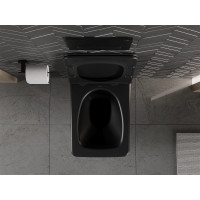 Závěsné WC MEXEN VERA RIMLESS - černé matné + Duroplast sedátko slim, 30164070