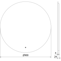 Kulaté zrcadlo MEXEN ERG 90 cm - s LED podsvícením a vyhříváním, 9823-090-090-611-00