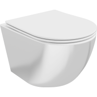 Závěsné WC MEXEN LENA RIMLESS - bílé/stříbrné + Duroplast sedátko slim, 30224004