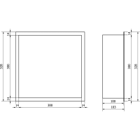 Zápustná police do zdi Mexen X-Wall-R 30x30 cm - inox, 1910303010