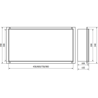 Zápustná police pod omítku Mexen X-Wall-NR 75x30 cm - inox, 1911753010