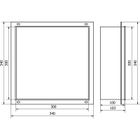 Zápustná police pod omítku Mexen X-Wall-NR 30x30 cm - inox, 1911303010