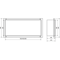 Zápustná police pod omítku Mexen X-Wall-NR 45x20 cm - inox, 1911452010