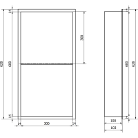 Zápustná police do zdi Mexen X-Wall-R 30x60 cm - inox, 1910603010S
