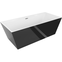Volně stojící akrylátová vana MEXEN LITA 170x75 cm - bílá/černá, 52121707575