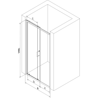 Sprchové dveře MEXEN APIA GOLD 105 cm - zlaté, 845-105-000-50-00