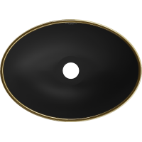 Keramické umyvadlo MEXEN ELZA - černé/zlaté vzorované, 21014029