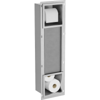 Podomítkový držák toaletního papíru MEXEN X-WALL se zásobníkem - kovový - inox, 1914