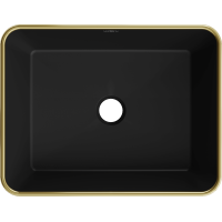 Keramické umyvadlo MEXEN CATIA - černé matné/zlaté vzorované, 21314879