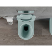 Závěsné WC MEXEN RICO RIMLESS - světle zelené matné + Duroplast sedátko slim, 30724048