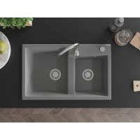 Kuchyňský granitový dřez MEXEN TOMAS - 80x50 cm - šedý, 6516802000-71