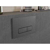 Ovládací tlačítko splachovadla - gun grey - dvojčinné - plastové - typ B, 600266
