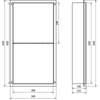 Zápustná police pod omítku Mexen X-Wall-NR 30x60 cm - inox, 1911603010S