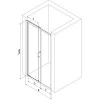 Sprchové dveře MEXEN APIA 135 cm - BLACK, 845-135-000-70-00