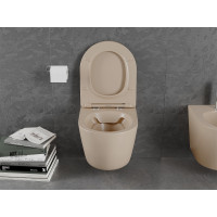 Závěsné WC MEXEN LENA - RIMLESS + duroplast sedátko Slim - cappucinno hnědá matná, 30224064