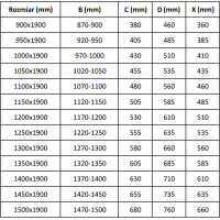 Sprchové dveře MEXEN APIA GOLD 110 cm - zlaté, 845-110-000-50-00