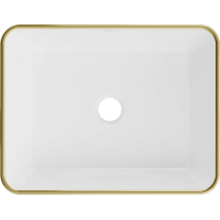 Keramické umyvadlo MEXEN CATIA - bílé se zlatým okrajem, 21314805