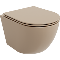 Závěsné WC MEXEN LENA - RIMLESS + duroplast sedátko Slim - cappucinno hnědá matná, 30224064