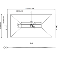 Sprchová SMC vanička MEXEN TORO 90x200 cm - černá, 43709020