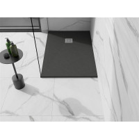 Sprchová vanička MEXEN STONE+ 70x110 cm - tmavě šedá - minerální kompozit, 44717011