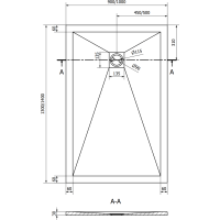 Sprchová vanička MEXEN STONE+ 90x130 cm - betonová šedá - minerální kompozit, 44619013