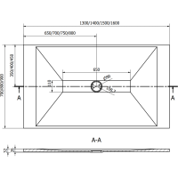 Sprchová SMC vanička MEXEN TORO 70x140 cm - černá, 43707014