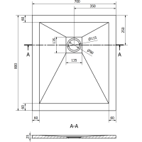 Sprchová vanička MEXEN STONE+ 70x80 cm - betonová šedá - minerální kompozit, 44617080