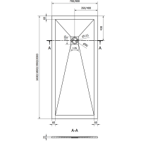 Sprchová vanička MEXEN STONE+ 80x200 cm - tmavě šedá - minerální kompozit, 44718020