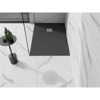 Sprchová vanička MEXEN STONE+ 90x100 cm - tmavě šedá - minerální kompozit, 44719010